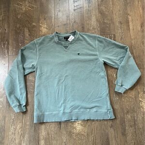 Brixton teal green Crewneck Sweater with Ribbed Cuffs
